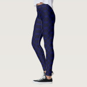 Modern Lattice Geometric Navy Blue & Black Leggings (Links)