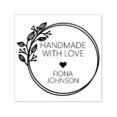 Modern Laurel Circular Handmade with Love Zelfinktende Stempel (Design)