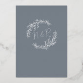 Modern Laurel Leaf Archway Wedding Save the Date Folie Uitnodiging (Achterkant)