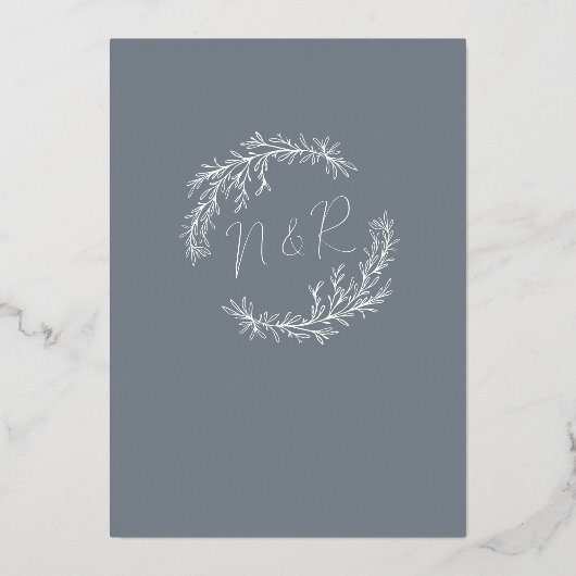Modern Laurel Leaf Archway Wedding Save the Date Folie Uitnodiging (Achterkant)