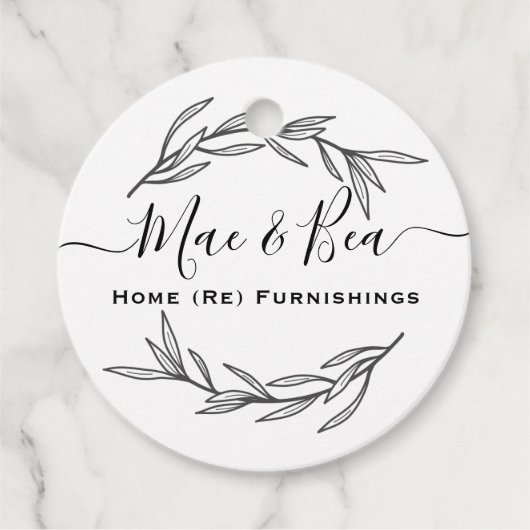 Modern Laurel Leaf Label (Voorkant)