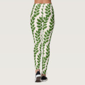 Modern Laurel Leaf Pattern op Ivory Leggings (Achterkant)