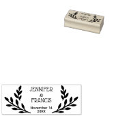Modern Laurel Wedding Save the Date Rubberstempel (Gestempeld)