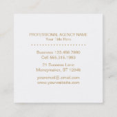 Modern Laurel Wreath Gold Professional Vierkante Visitekaartje (Achterkant)