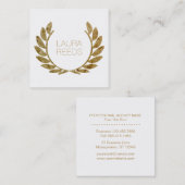 Modern Laurel Wreath Gold Professional Vierkante Visitekaartje (Voorkant / Achterkant)