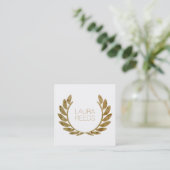 Modern Laurel Wreath Gold Professional Vierkante Visitekaartje (Staand voorkant)