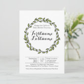 Modern Laurel Wreath Pattern Baby shower Kaart (Staand voorkant)