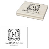 Modern lauriermonogram, klein bedrijf groot rubberstempel (Gestempeld)