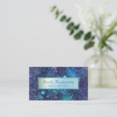 Modern Lavendar Blauwgroen Galaxy Star Visitekaartje (Staand voorkant)