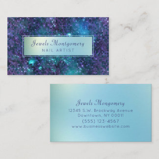 Modern Lavendar Blauwgroen Galaxy Star Visitekaartje