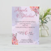 Modern Lavendar Wedding Invitation Card Kaart (Staand voorkant)