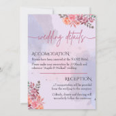 Modern Lavendar Wedding Invitation Card Kaart (Achterkant)