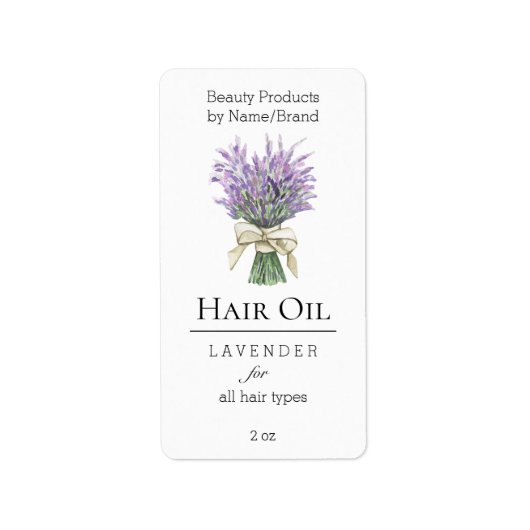 Modern Lavendel Beauty Brand Hair Product Label (Voorkant)