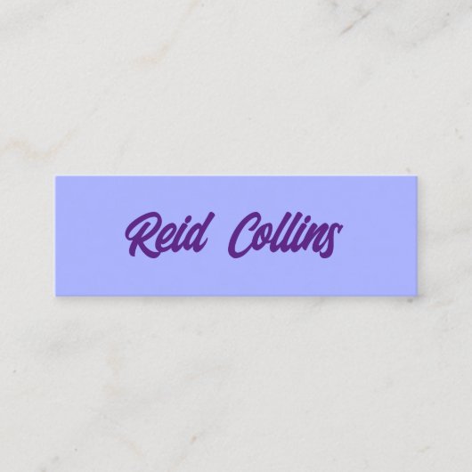 Modern Lavendel en Paarse Bold Script Mini Visitekaartje (Voorkant)