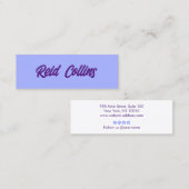 Modern Lavendel en Paarse Bold Script Mini Visitekaartje (Voorkant / Achterkant)