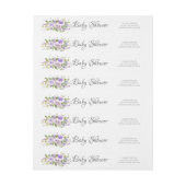 Modern Lavendel Flowers Baby shower label (Vel)