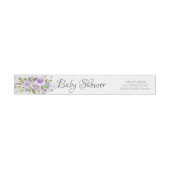 Modern Lavendel Flowers Baby shower label (Individueel)