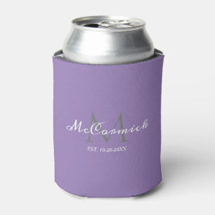 Modern Lavendel Paarse bruiloft Script Monogram Blikjeskoeler