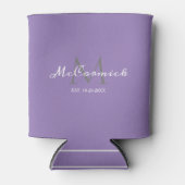 Modern Lavendel Paarse bruiloft Script Monogram Blikjeskoeler (Voorkant)