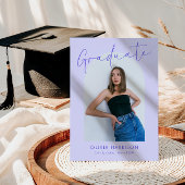 Modern Lavendel Script Arch Photo Afstuderen Kaart