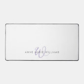 Modern Lavendel Script Monogram Bureaumat (Voorkant)