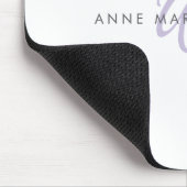Modern Lavendel Script Monogram Muismat (Hoek)