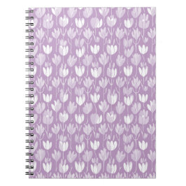 Modern Lavendel Tulp Wit Bloemmotief Notitieboek