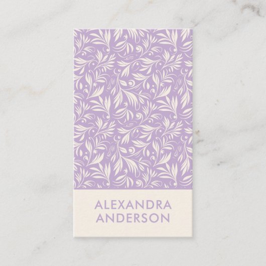 Modern lavendel wervelpatroon visitekaartje (Voorkant)