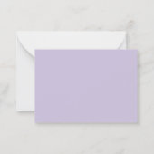 Modern Lavendel Wit Schreef Monogram Notitiekaartje (Achterkant)