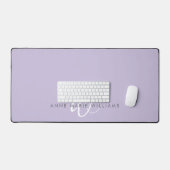 Modern Lavendel Wit Script Monogram Bureaumat (Keyboard & Muis)