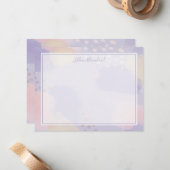 Modern Lavender Abstracte kunst Notitiekaartje (Voorkant / Achterkant in situ)