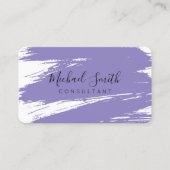 Modern lavender Brush Stroke Paint Visitekaartje (Voorkant)
