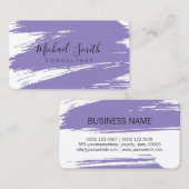 Modern lavender Brush Stroke Paint Visitekaartje (Voorkant / Achterkant)