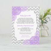 Modern Lavender Dahlia Baby sprinkle nodigt uit Kaart (Staand voorkant)