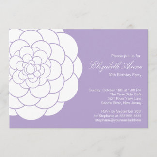 Modern Lavender Dahlia Bloom Birthday Party Kaart