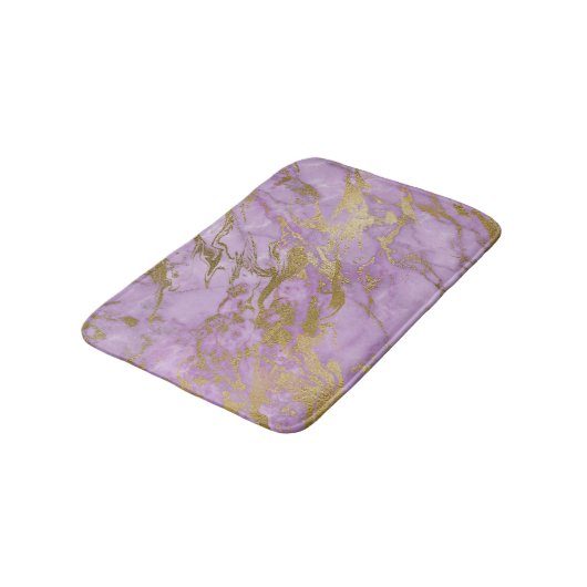Modern Lavender en Gold Marble Badmat (Gekanteld)