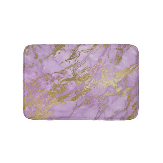 Modern Lavender en Gold Marble Badmat (Voorkant)