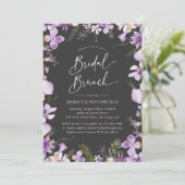 Modern Lavender Floral Bridal Brunch Shower Kaart (Staand voorkant)