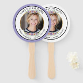 Modern Lavender Floral Memorial Photo Handwaaier (Voorkant en achterkant)