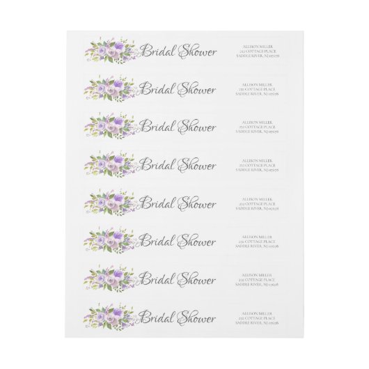 Modern Lavender Floral Vrijgezellenfeest label (Vel)