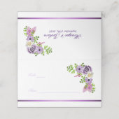 Modern Lavender Floral Wedding Place Card Plaatskaartje (Buitenkant ongevouwen)