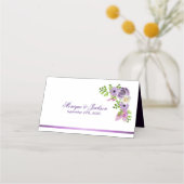Modern Lavender Floral Wedding Place Card Plaatskaartje (Achterkant)