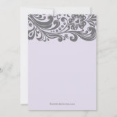 Modern Lavender Gray Floral Swirl Baby shower Kaart (Achterkant)