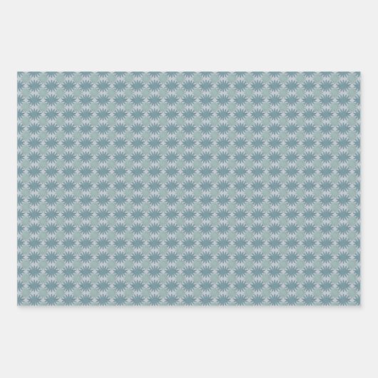 Modern Lavender Grey Summer Green Floral Pattern Inpakpapier Vel (Voorkant)