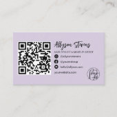 modern lavender hair make - up foto logo qr code visitekaartje (Voorkant)