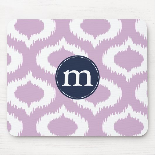 Modern Lavender Ikat Diamonds - Gepersonaliseerd Muismat (Voorkant)