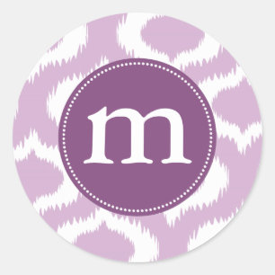 Modern Lavender Ikat Diamonds - Gepersonaliseerd Ronde Sticker