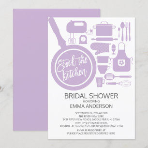 Modern Lavender Kitchen Bridal Shower Kaart