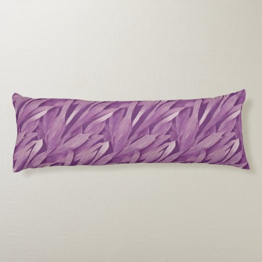Modern lavender Leaves Pattern Lichaamskussen (Achterkant)