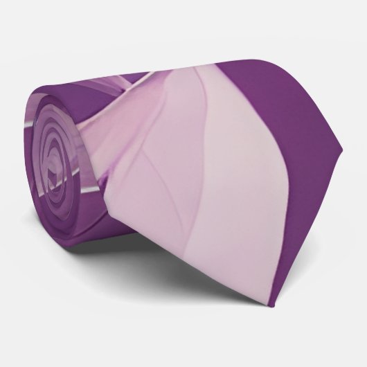 Modern lavender Leaves Pattern Stropdas (Opgerold)